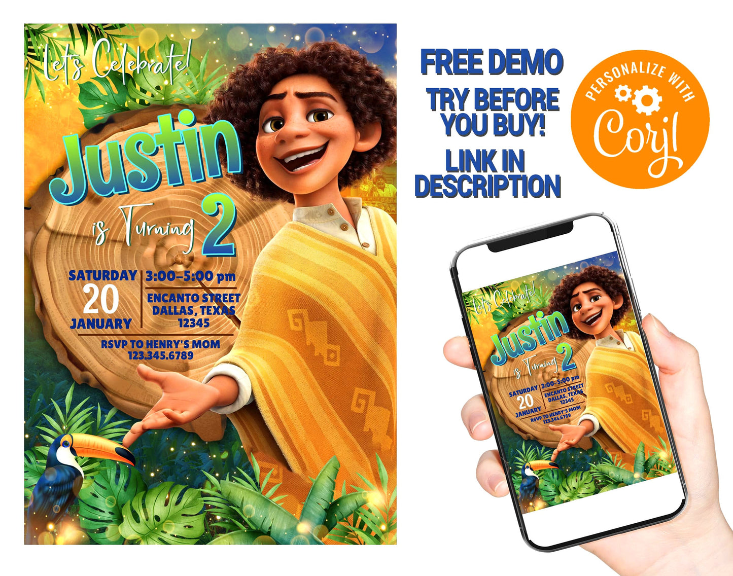 CAMILO ENCANTO EDITABLE TEMPLATE INVITATION