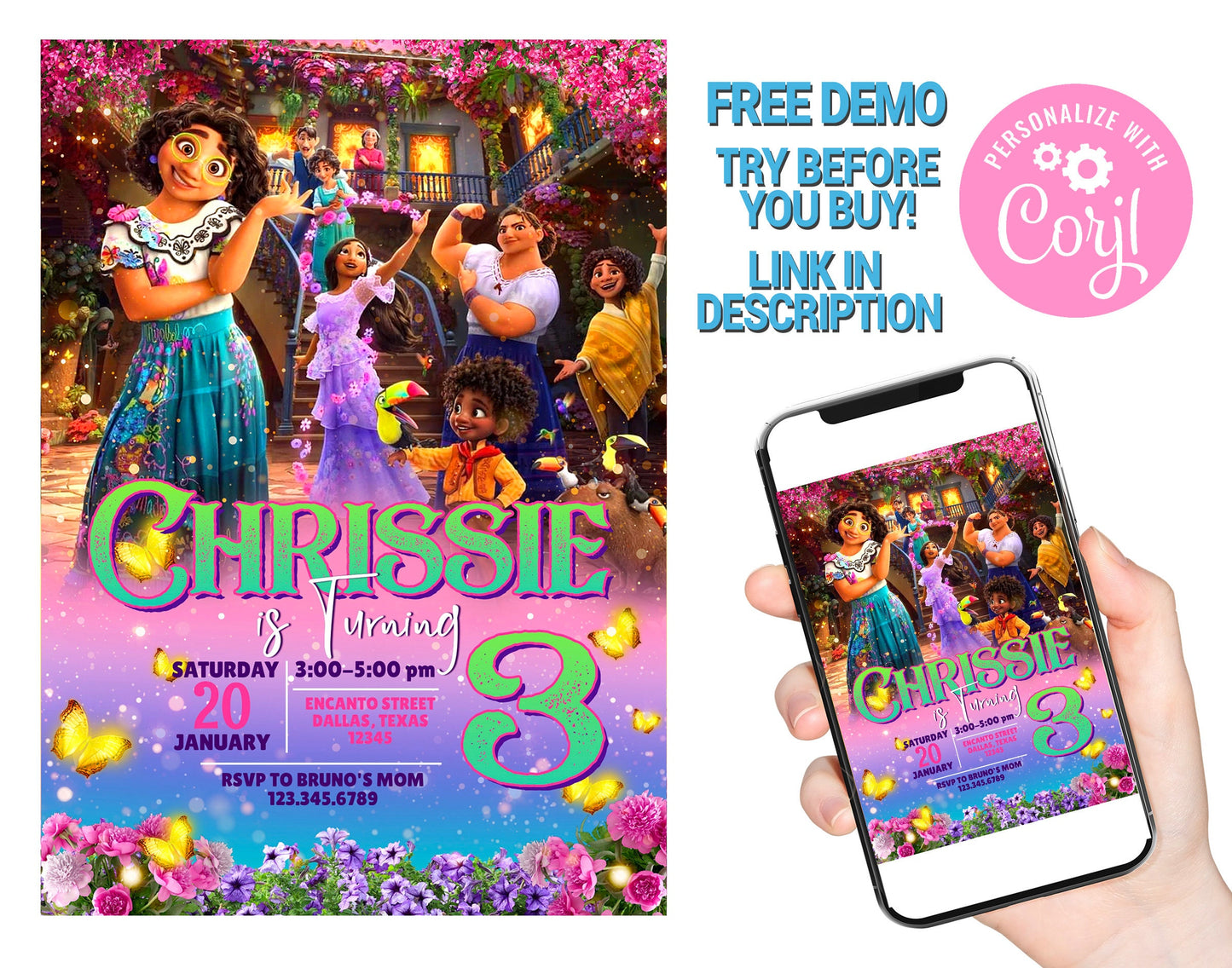 MADRIGAL ENCANTO EDITABLE TEMPLATE INVITATION