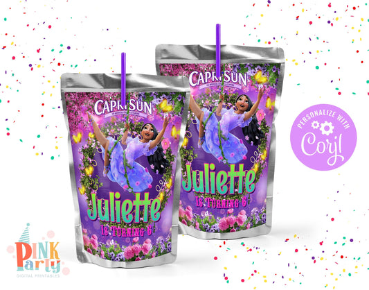 ENCANTO ISABELA CAPRI SUN JUICE POUCH EDITABLE LABELS