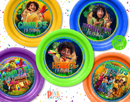 ENCANTO BOYS CHARGER PLATE INSERT EDITABLE LABEL BUNDLE