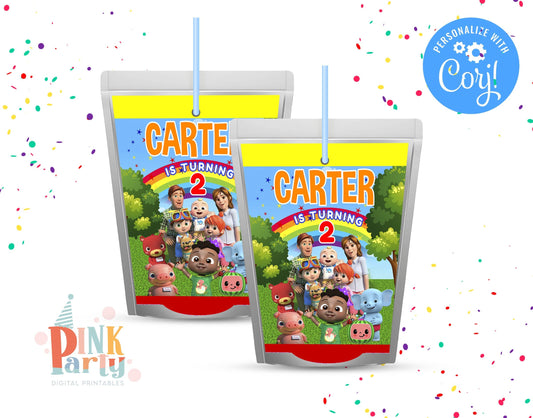 COCOMELON CAPRI SUN EDITABLE LABELS