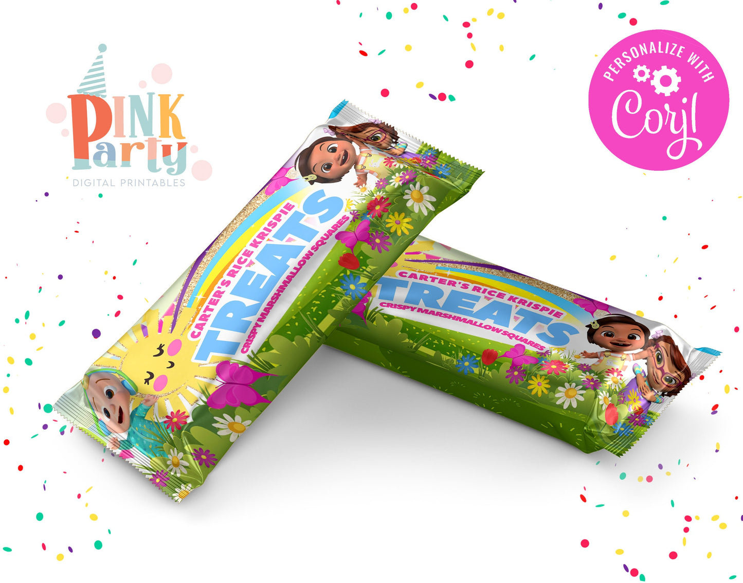 COCOMELON RICE KRISPIE TREATS EDITABLE WRAPPER