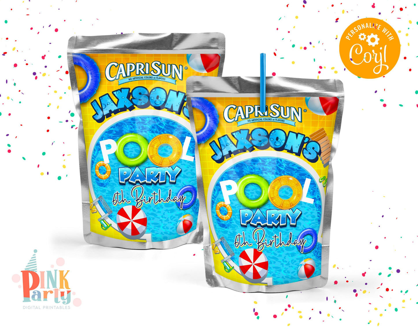 Kids Birthday Party Bundle Kit, Template Printable, kids Birthday chip bag, kids Editable labels, printable wrapper, editable favors
