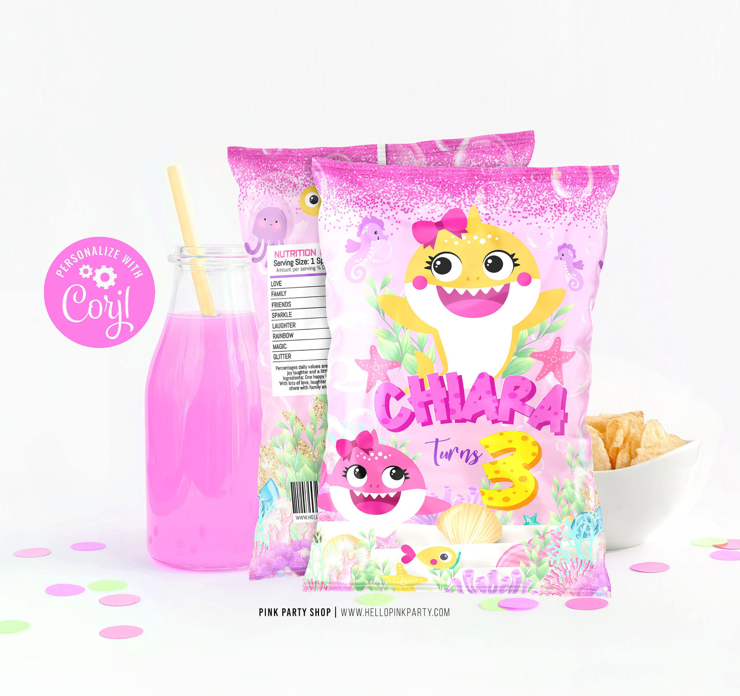 Kids Birthday Party Bundle Kit, Template Printable, kids Birthday chip bag, kids Editable labels, printable wrapper, editable favors