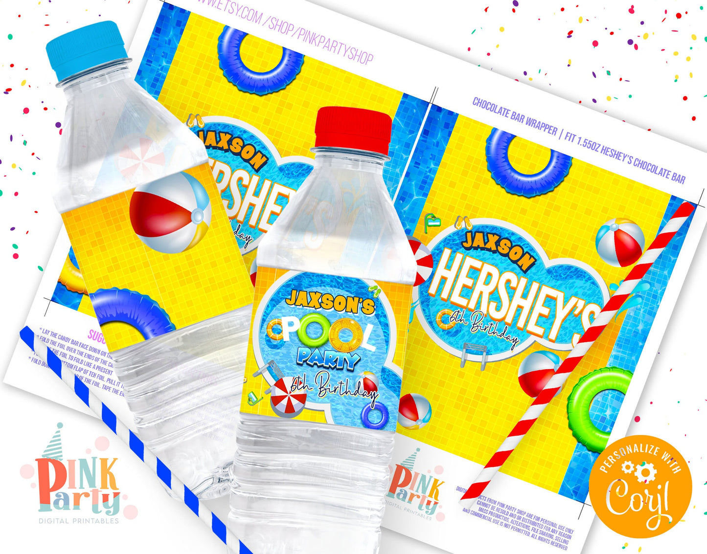 Kids Birthday Party Bundle Kit, Template Printable, kids Birthday chip bag, kids Editable labels, printable wrapper, editable favors