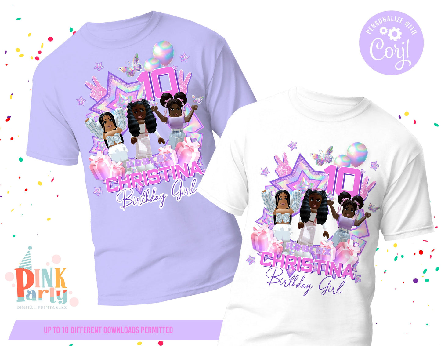 Roblox Girls editable T-shirt design