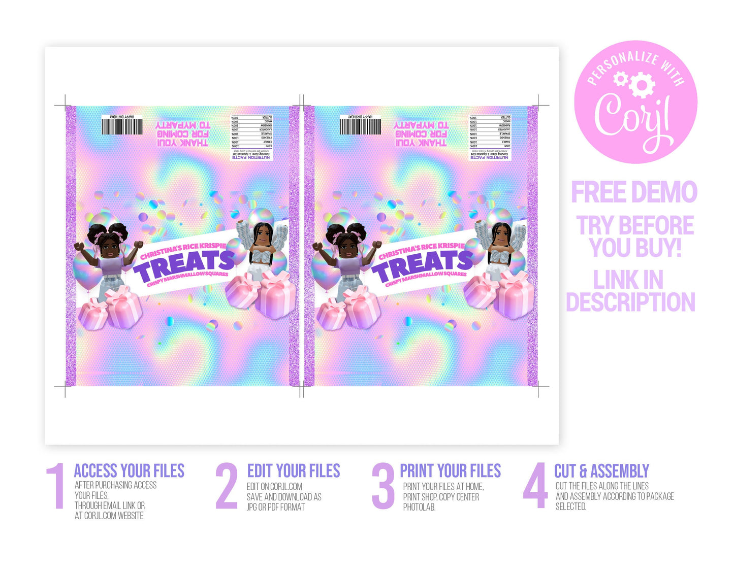 Roblox rice krispies treats editable template