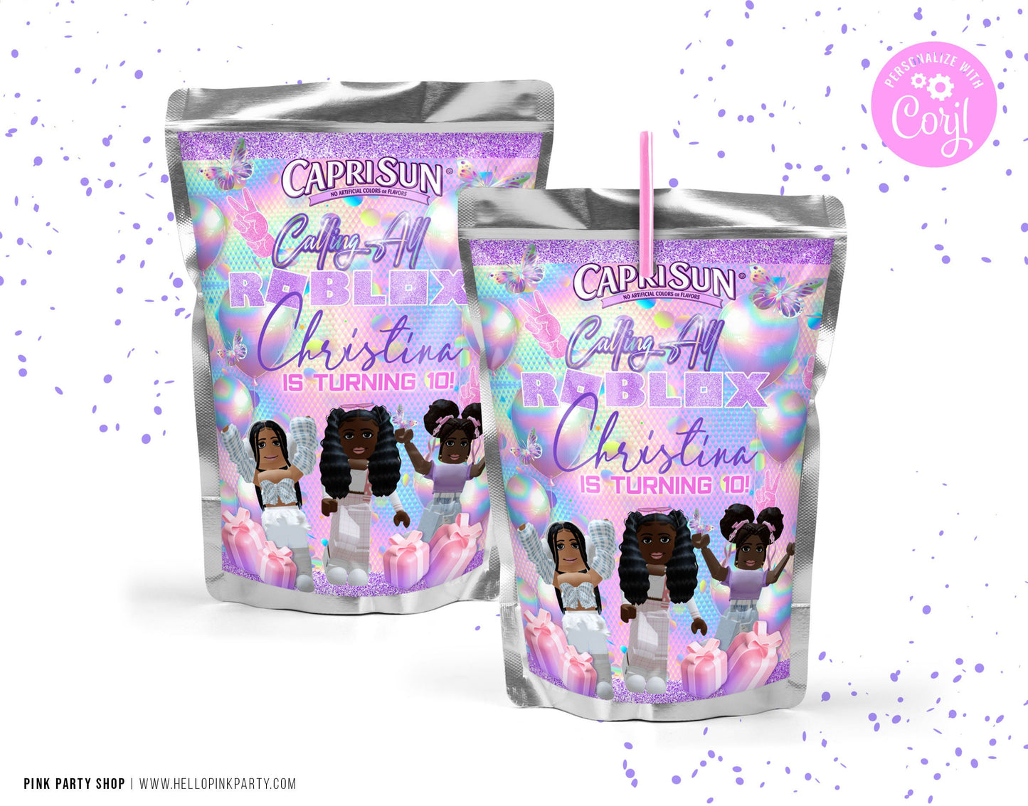 Roblox Girls EDitable Bundle printable party kit
