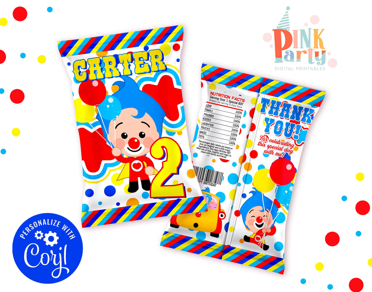 Kids Birthday Party Bundle Kit, Template Printable, kids Birthday chip bag, kids Editable labels, printable wrapper, editable favors
