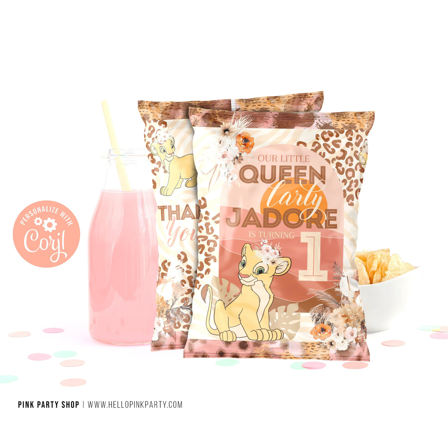 Kids Birthday Party Bundle Kit, Template Printable, Kids baby shower Birthday chip bag, Boho Editable labels, Kids party Kit Bundle editable