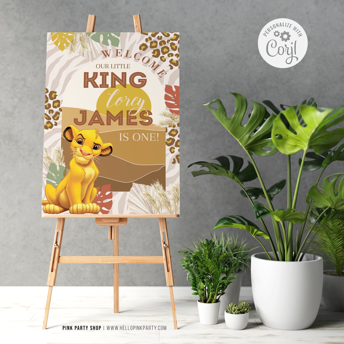Editable Lion King welcome sign