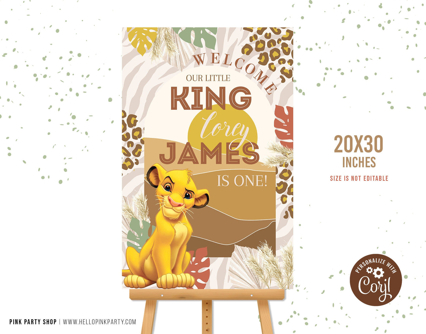 Editable Lion King welcome sign