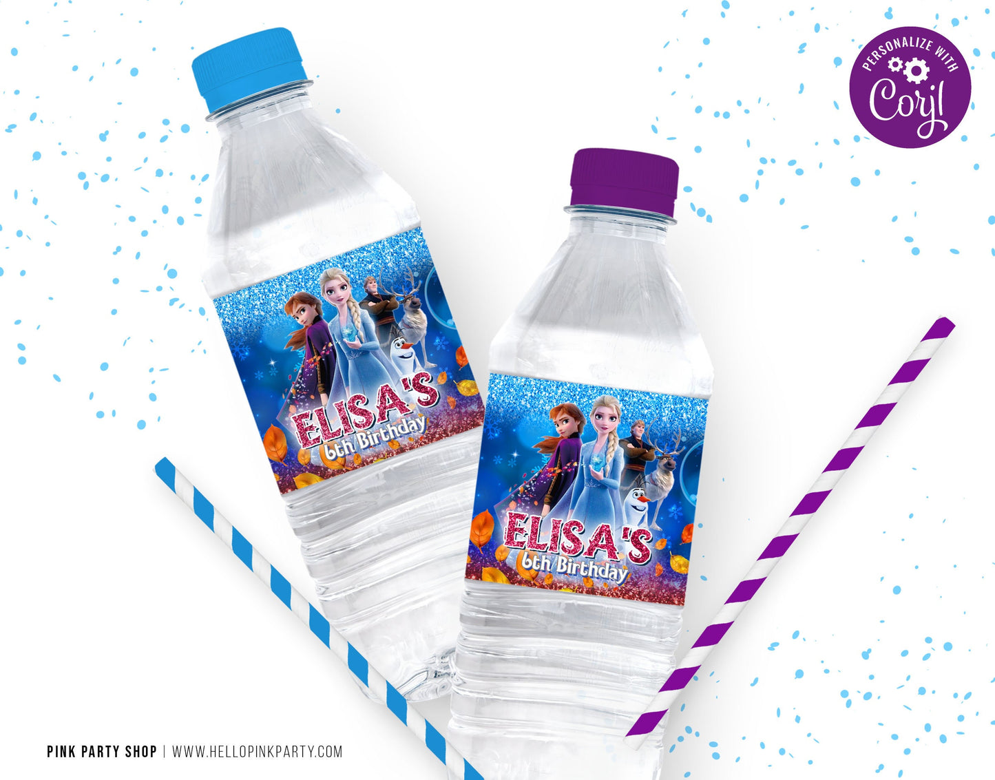 Editable Frozen Printable party Favor Bundle