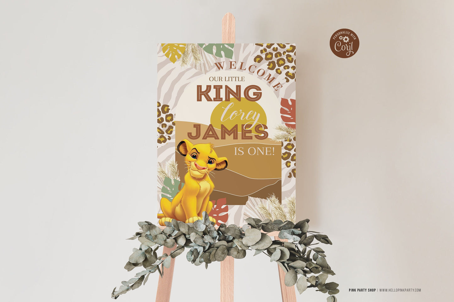 Editable Lion King welcome sign