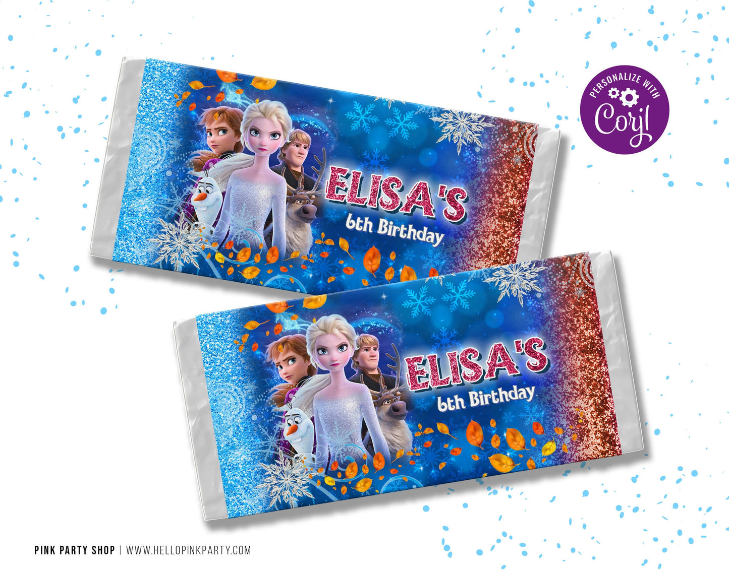 Editable Frozen Printable party Favor Bundle