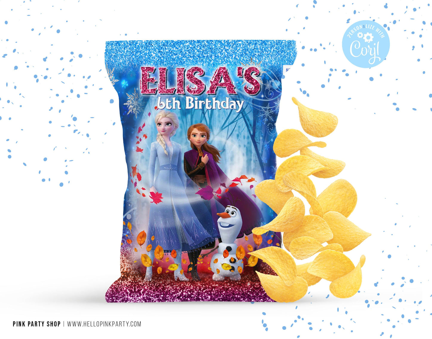 Editable Frozen Printable party Favor Bundle