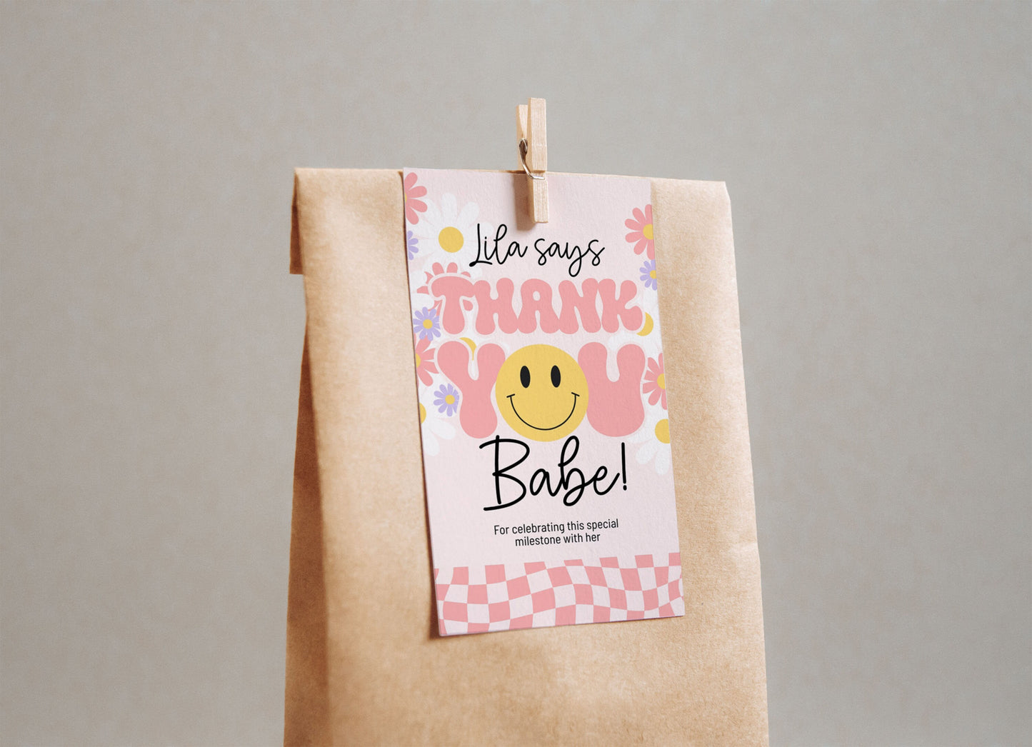 Editable ONE HAPPY BABE Happy Birthday garland banner Sign