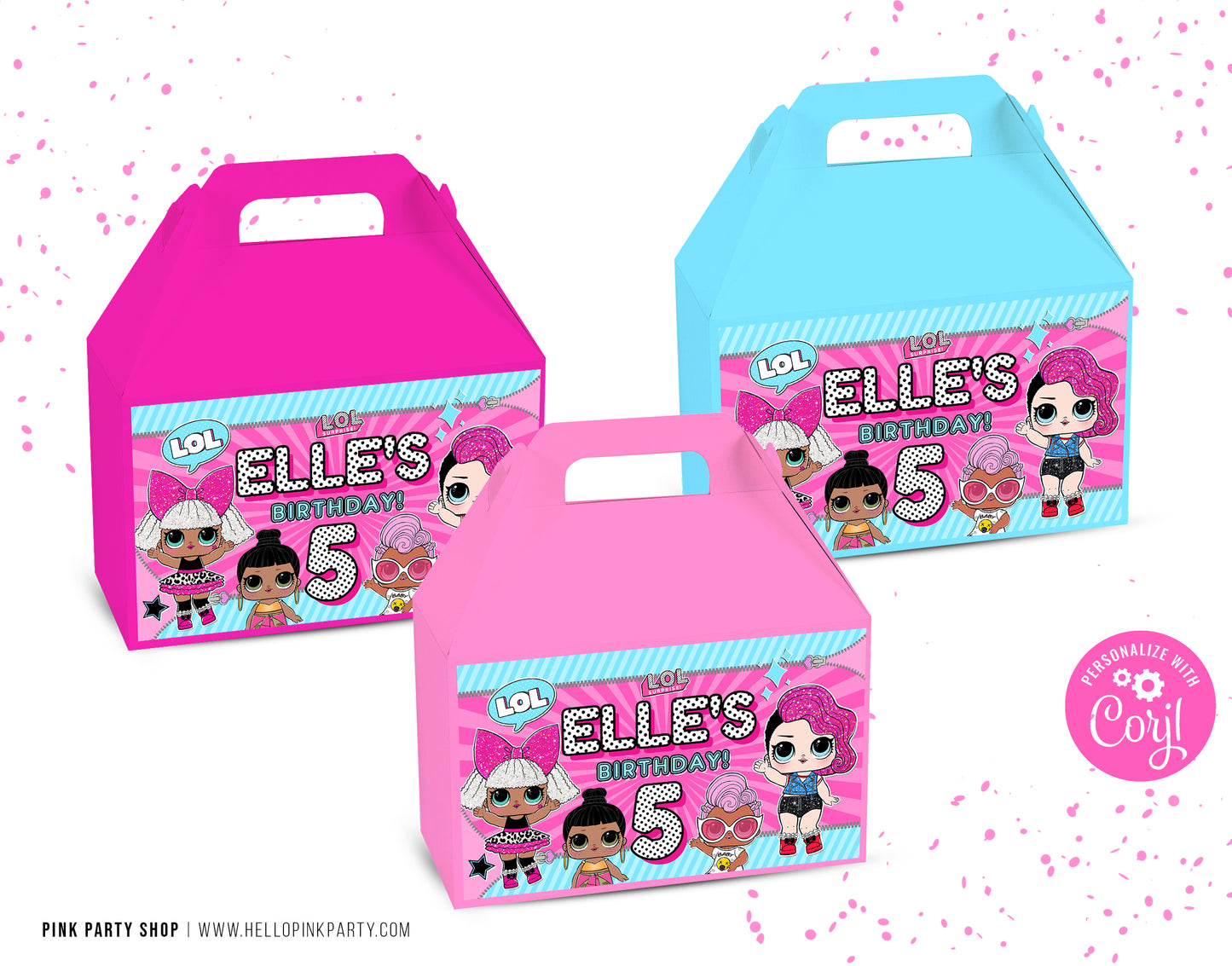 LOL SURPRISE EDITABLE GABLE BOX LABELS TEMPLATE